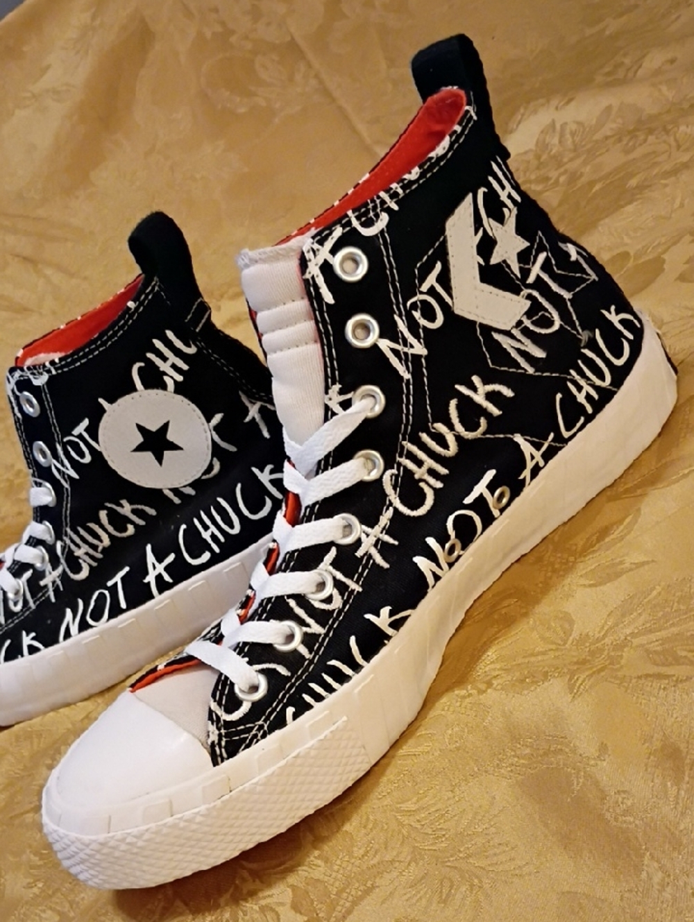 CONVERSE All Star Black High-Top Graffiti Embroidery Men's 10.0 Women's 12.0